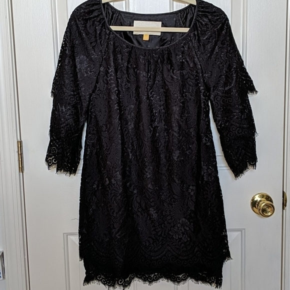 Anthropologie Leifsdottir black mini lace party cocktail dress Gothic wi… - Picture 5 of 7